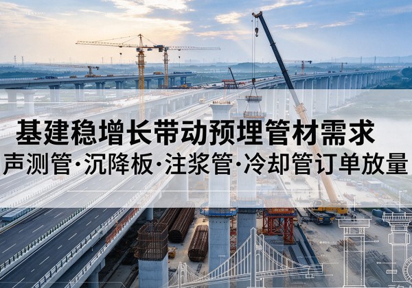 浑源基建稳增长带动预埋监测管材需求，声测管、沉降板、注浆管订单持续放量